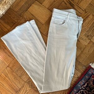 Mother The Weekender Sneak Boot Cut Jeans in Chalk it up